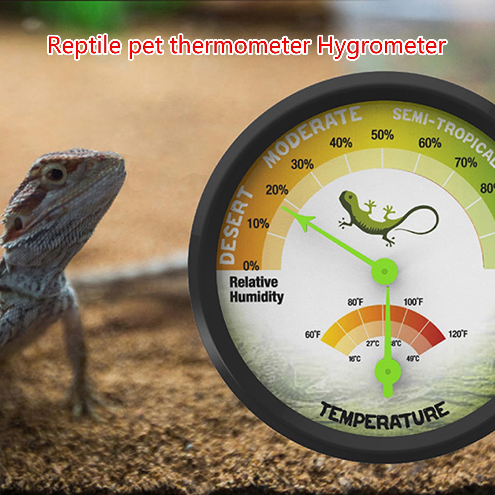 High Accuracy Digital Thermometer Hygrometer for Reptile Terrariums & Amphibian Habitats - Temperature & Humidity Monitor for Vivariums, Pet Rearing Boxes (1pc/2pc) - Ideal for Monitoring Reptile Tanks & Frog Enclosures