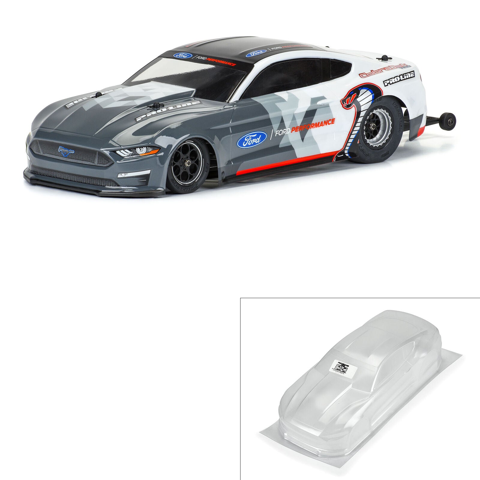 2021 Ford Mustang Cobra Jet 1/16 Scale Die-Cast Model Car with Clear Body - Perfect for Collectors, Display, and Racing Enthusiasts