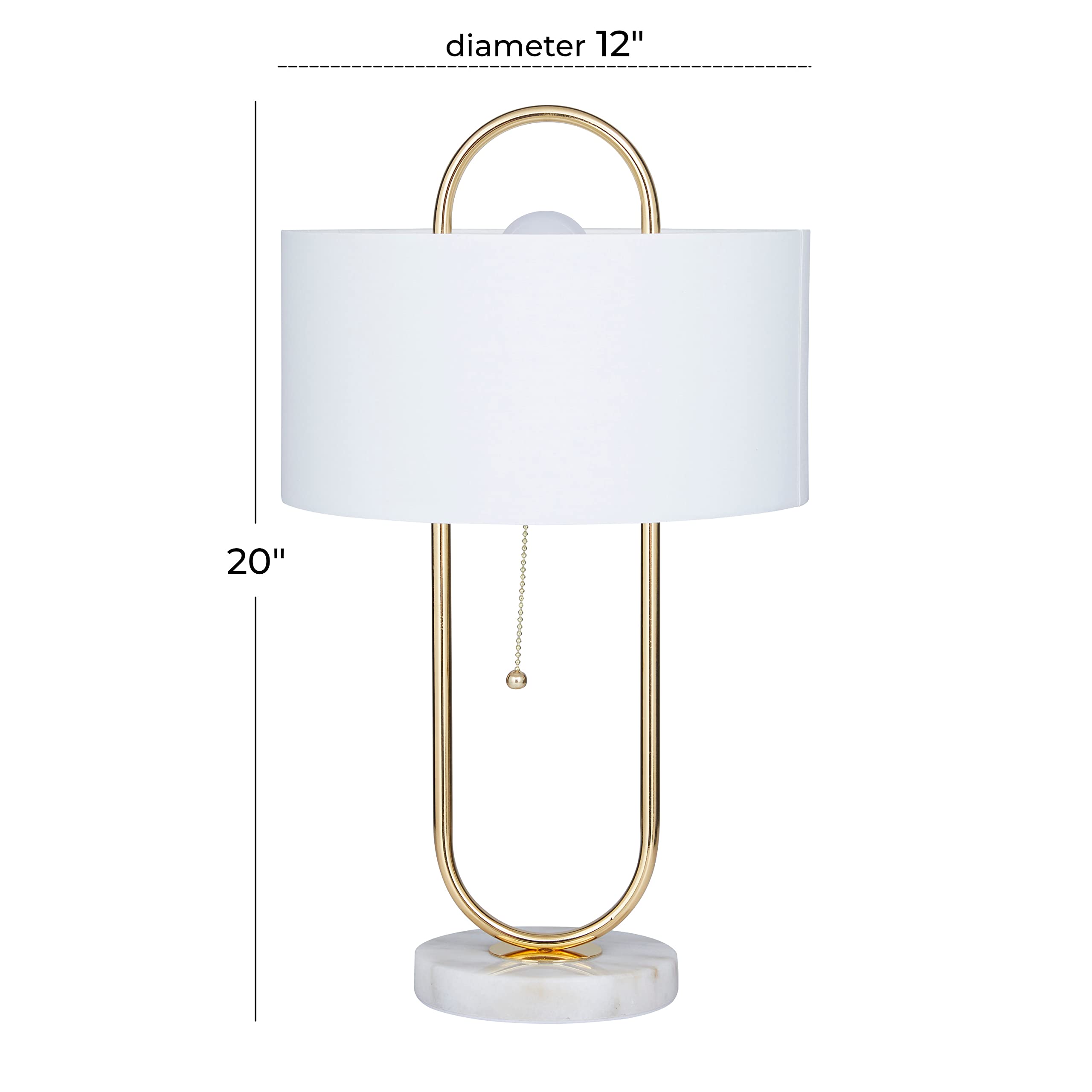 CosmoLiving by Cosmopolitan Modern Metal Table Lamp with Marble Base - 12