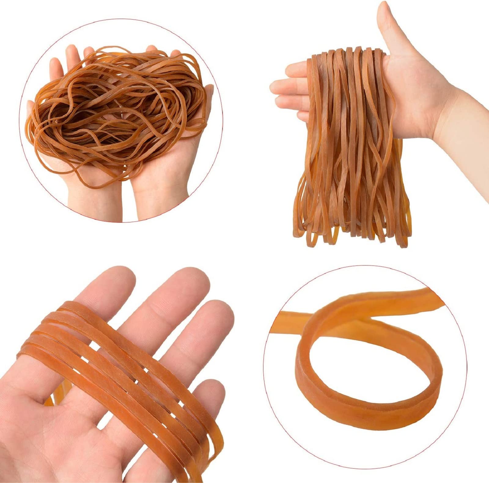 50 Pcs Heavy Duty Large Rubber Bands - 8 x 0.16 Inch Extra Strong Elastic Bands for Trash Cans, File Folders, Office Supplies, School & Home Organization | Secure Garbage Lids, Bundle Documents, DIY Projects