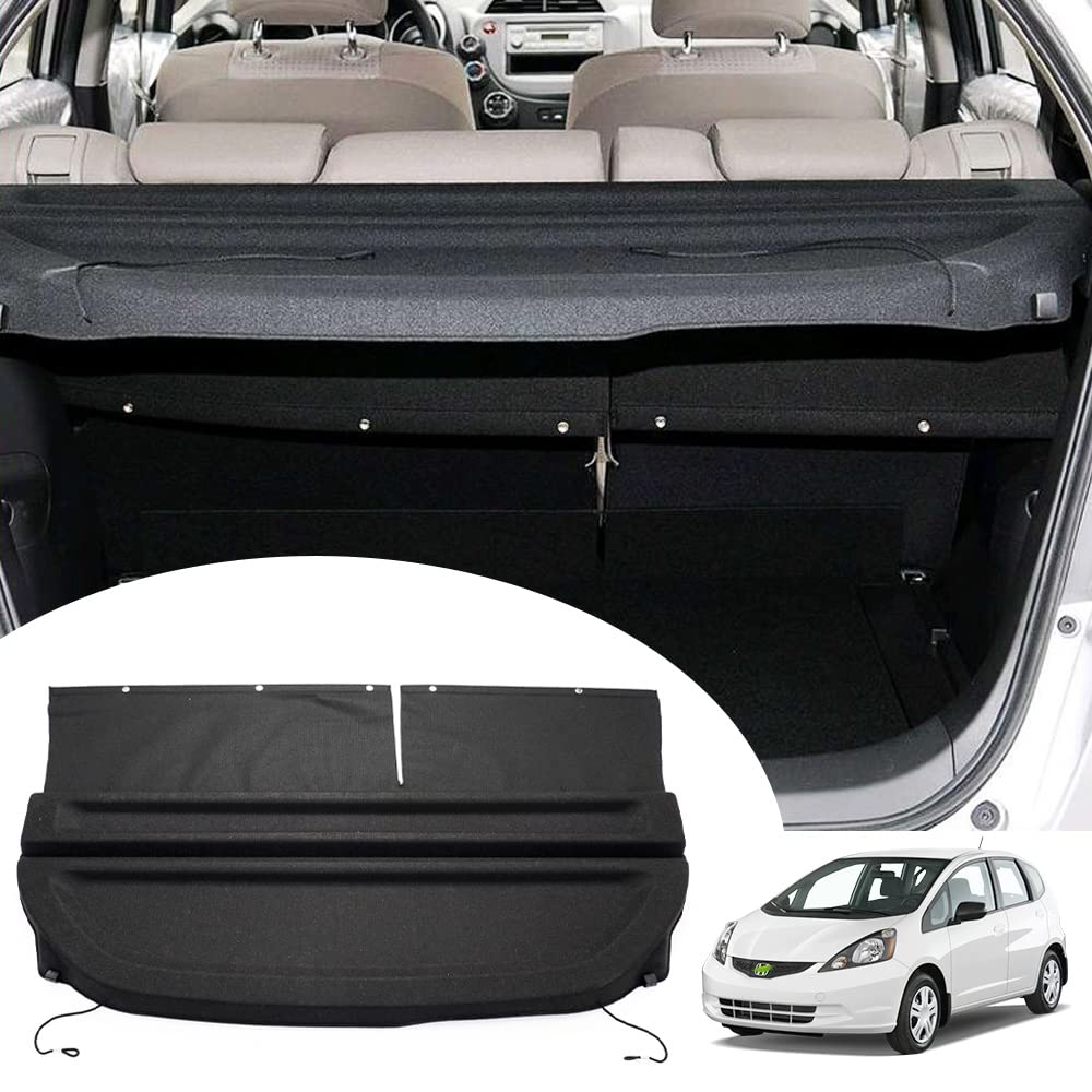 Powerty Cargo Cover for Honda Fit 2009-2011 | Trunk Organizer, Security Shield & Shade | Heavy-Duty Load Bearing | Perfect for Road Trips, Grocery Hauling & Vehicle Protection