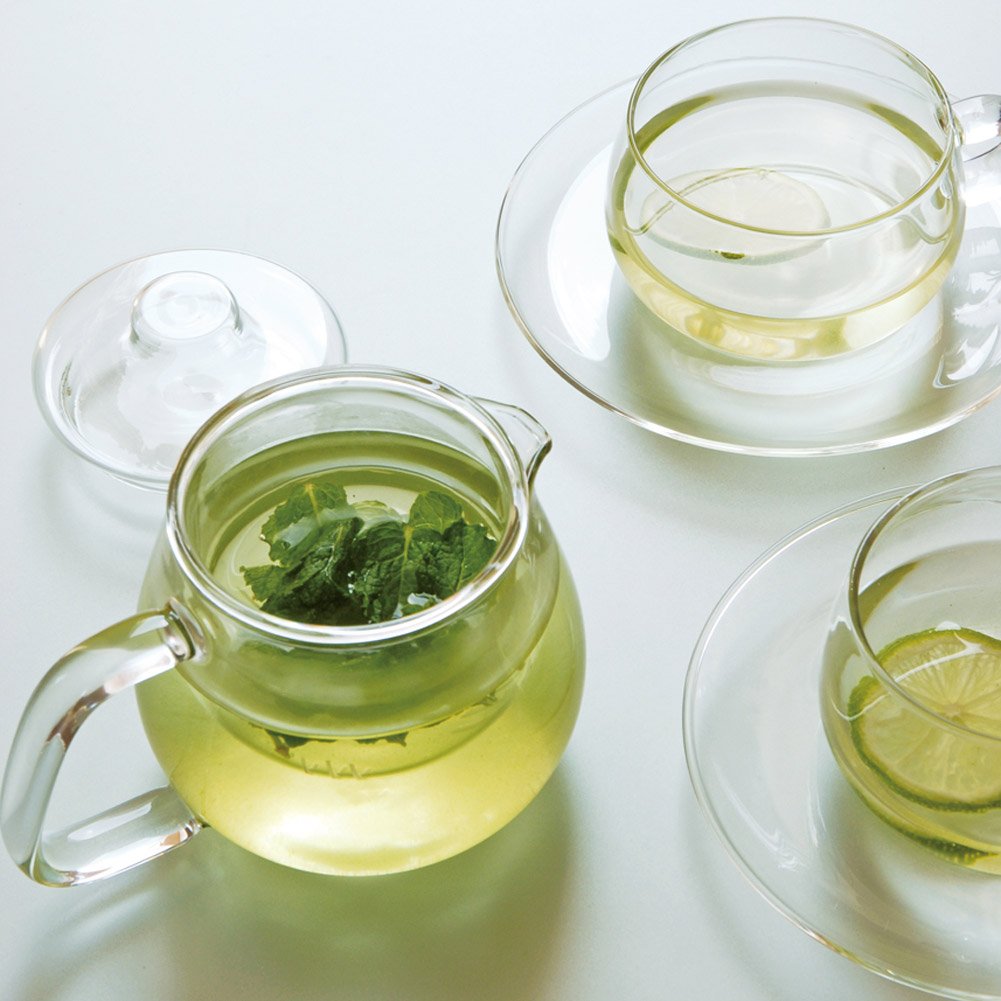 KINTO UNITEA 22909 Teapot - 15.2 oz (450ml) Heat-Resistant Glass & Dishwasher Safe Plastic Tea Pot - Perfect for Iced Tea, Herbal Infusions & Japanese Tea Ceremonies
