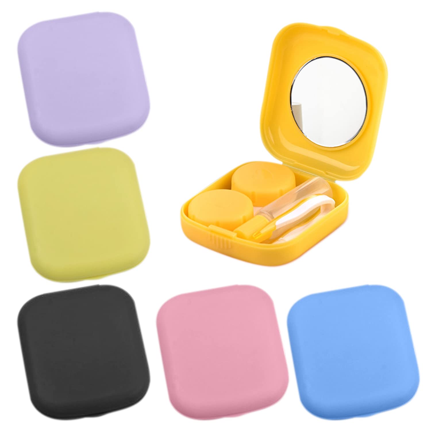 NINVVS 6 Pack Contact Lens Cases with Mirror - Waterproof Travel Storage & Carrying Case for Daily Use, Work, Gym, and Outdoor Activities | Compact Contact Lens Accessories for Travelers