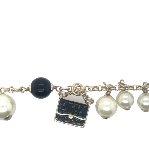 CHANEL A16 S Pearl Beaded CC Charm Necklace & Belt - Elegant Fashion Accessory for Parties, Weddings & Special Occasions