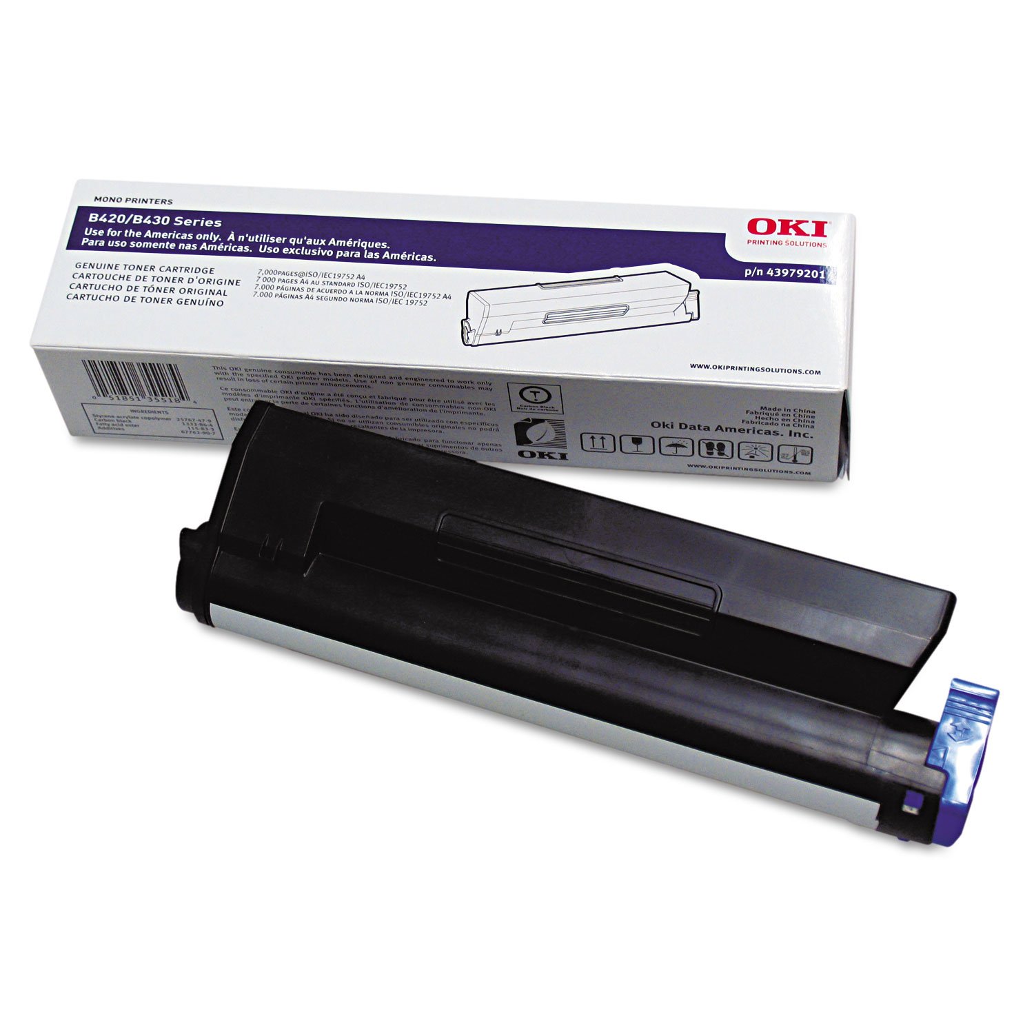 OkiData 43979201 High Yield Black Toner Cartridge for B420 B430 Series Printers - 7000 Page Capacity | Ideal for Office & Home Printing
