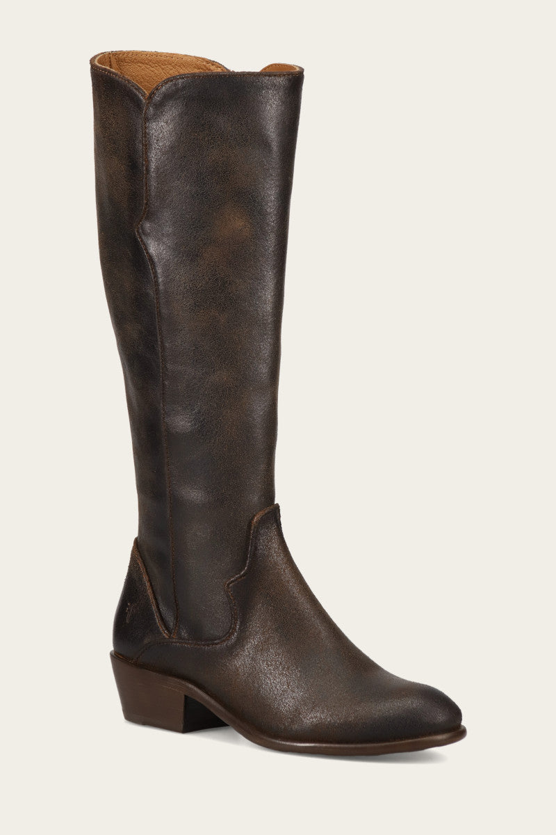 Premium Carson Piping Tall Wide Calf Boots - Pre-Owned & Authentic | Perfect for Winter Fashion, Office Wear & Outdoor Activities