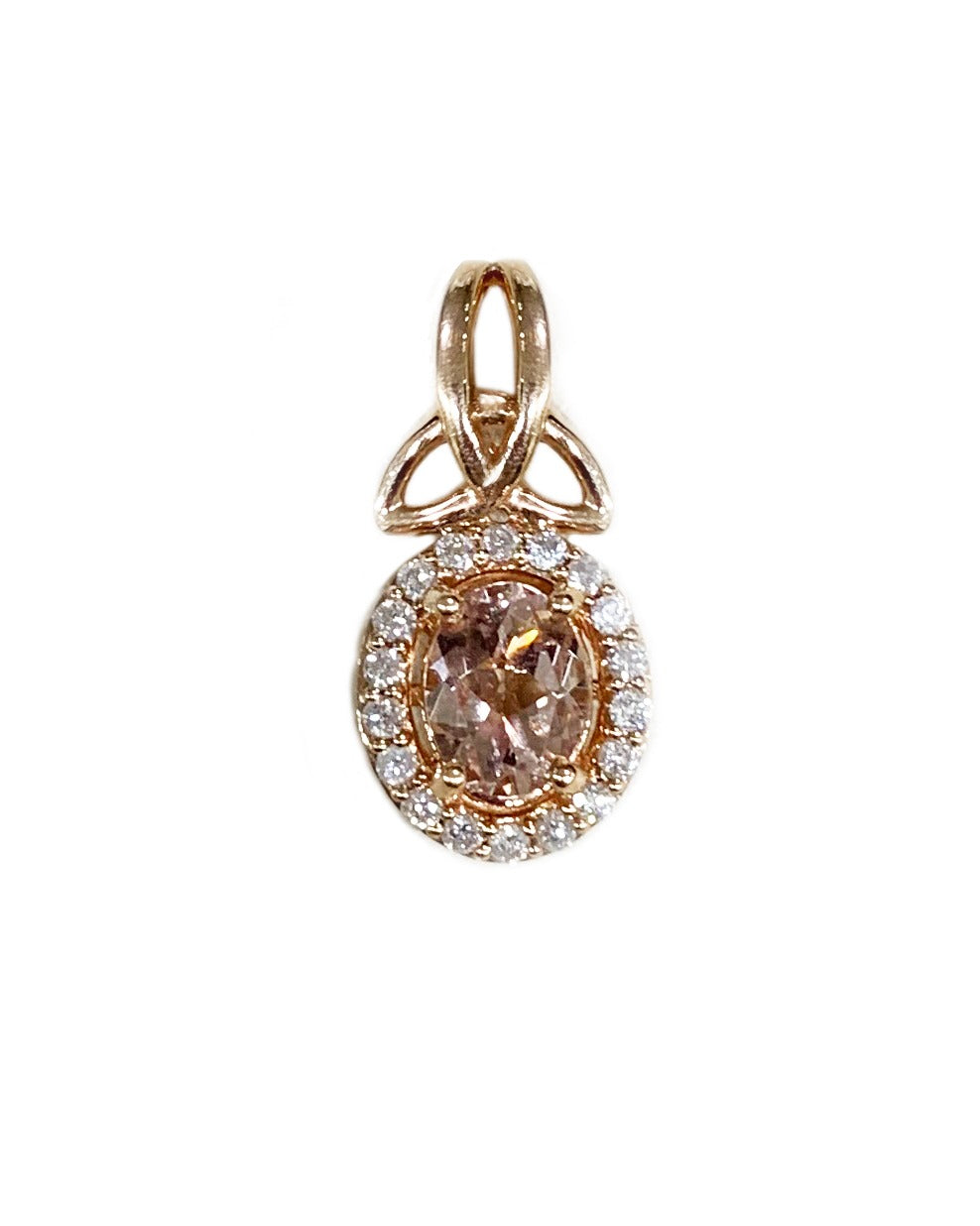 14K Rose Gold Morganite Pendant Necklace for Women - Elegant Jewelry Gift for Valentine's Day, Anniversary & Special Occasions