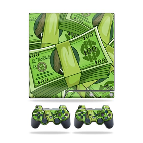 MightySkins Decal Skin Sticker for Sony PlayStation 3 PS3 Slim Console & 2 Controllers - Benjamin Franklin Design | Protective Cover for Gaming, Collectibles & Customization