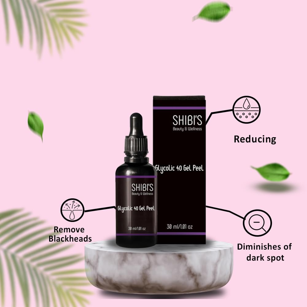 SHIBI'S GLYCOLIC 40% GEL PEEL with 15% Glutathione & Neutralizer - Professional Chemical Peel Kit for Acne Treatment & Skin Rejuvenation - 500g (100ml Neutralizer Included) - Perfect for At-Home Facial Peeling & Professional Spa Treatments