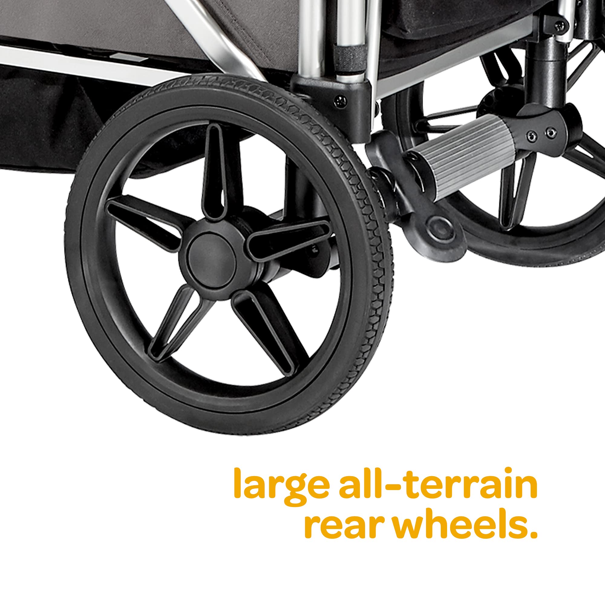 Larktale Caravan - Double Seater Collapsible Wagon Stroller for Kids, Baby & Toddlers | All-Terrain Foldable Wagon for Beach, Park, Camping & Outdoor Adventures