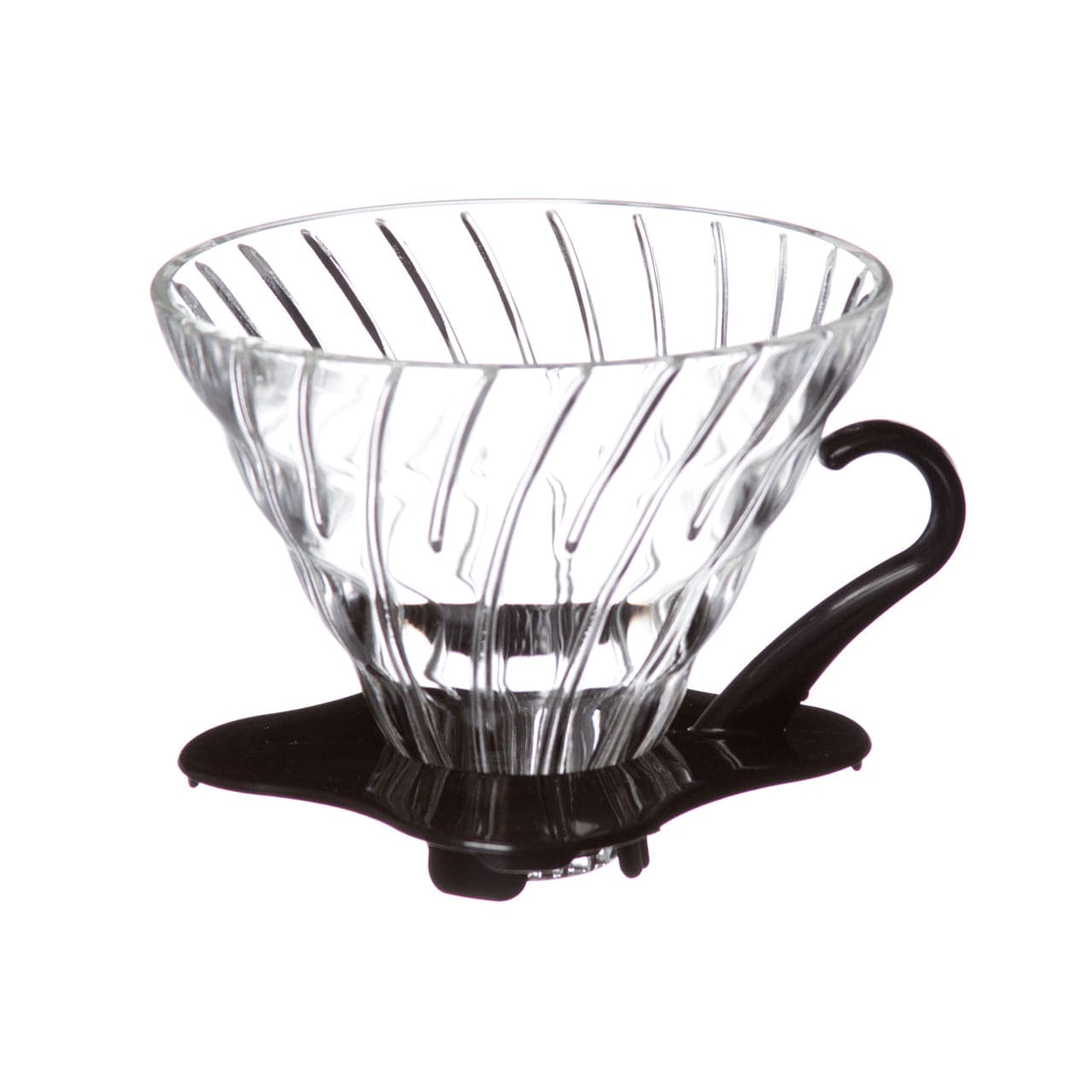 Hario V60 Glass Coffee Dripper #2 - Black Pour Over Coffee Maker for Home Brewing | Perfect for Single Cup Drip Coffee & Specialty Brewing