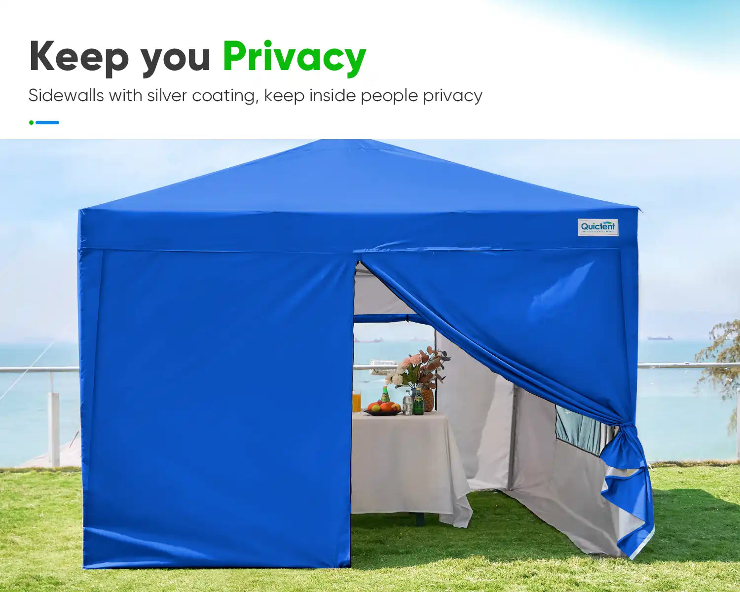 10' x 10' Pop Up Privacy Canopy Tent with Side Walls - Perfect for Outdoor Events, Beach Parties, and Backyard Gatherings