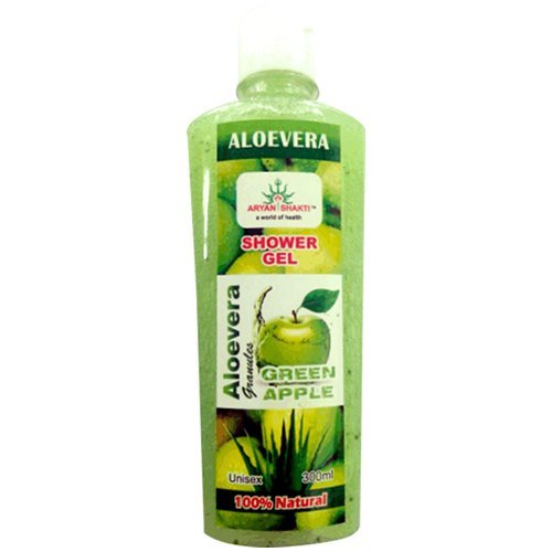 ARYAN SHAKTI Aloe Vera Shower Gel & Body Wash - Green Apple Scent for All Skin Types, 300ml | Hydrating & Non-Drying | Perfect for Daily Shower & Spa Relaxation