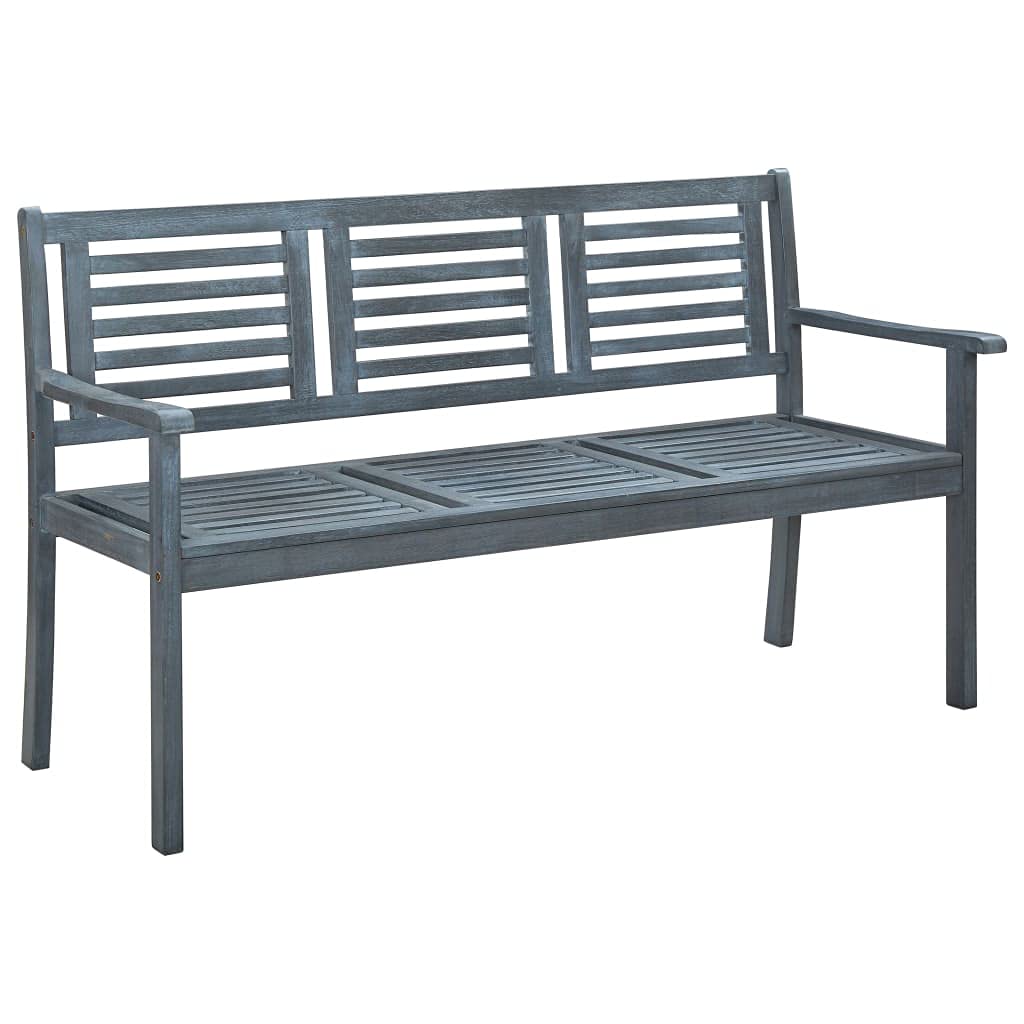 Sturdy 3-Seater Outdoor Garden Bench - 59.1