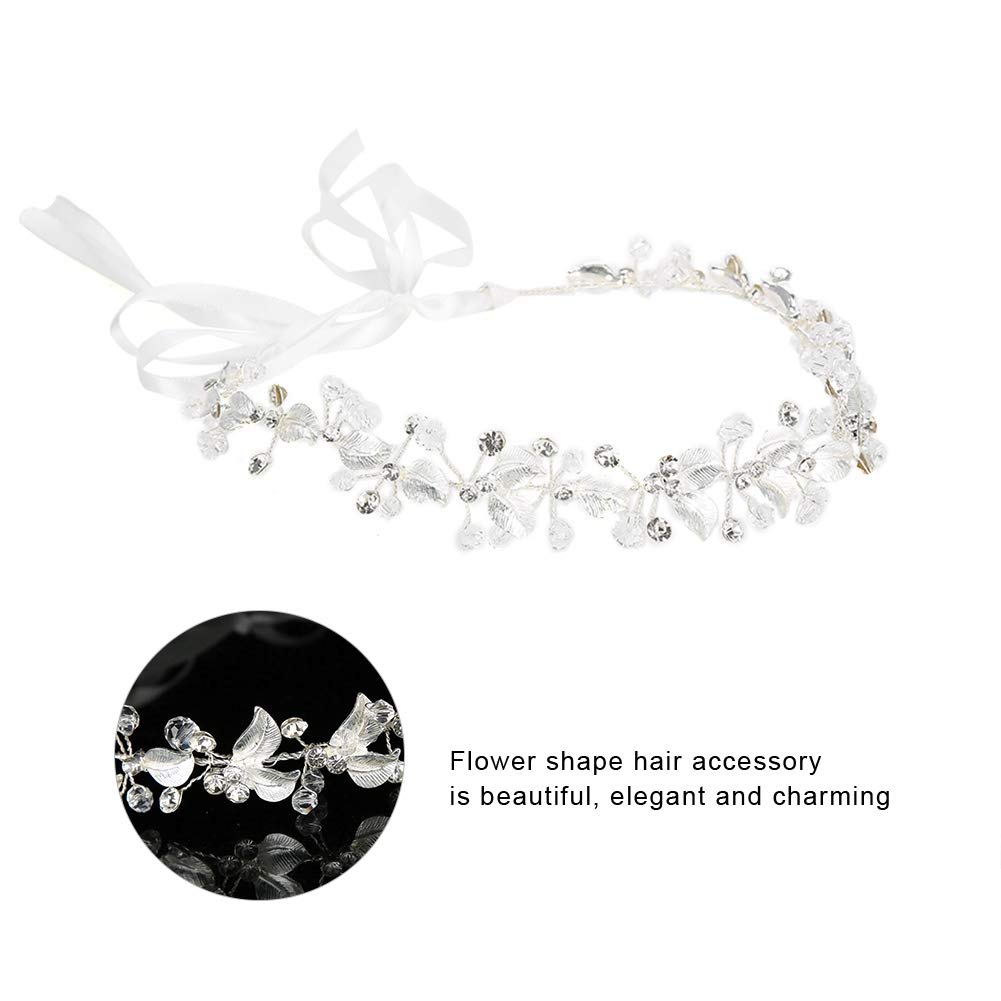 Elegant Bridal Flower Headband with Beads & Crystals - Rhinestone Wedding Hair Accessories for Bride, Bridesmaids & Flower Girls | Perfect for Weddings, Prom, Parties & Special Occasions