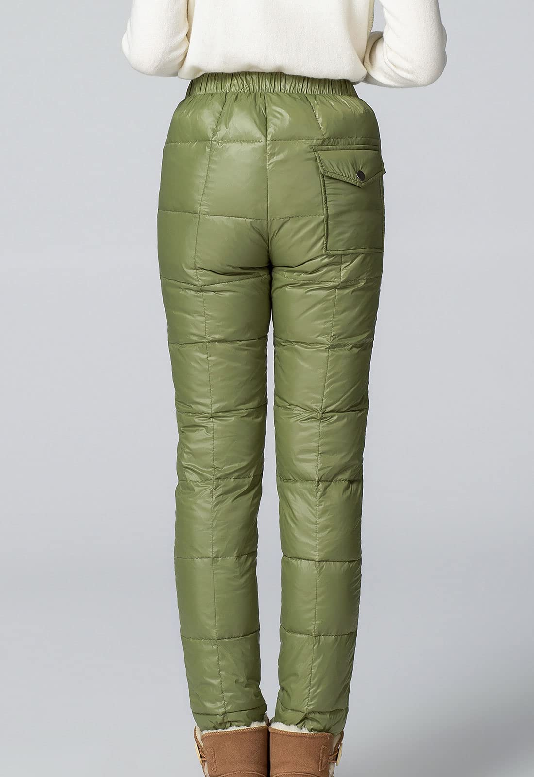 Flygo Women's Packable Winter Warm Snow Pants - Waterproof Insulated Ski Trousers with Utility Pockets for Cold Weather | Perfect for Skiing, Snowboarding & Outdoor Winter Activities