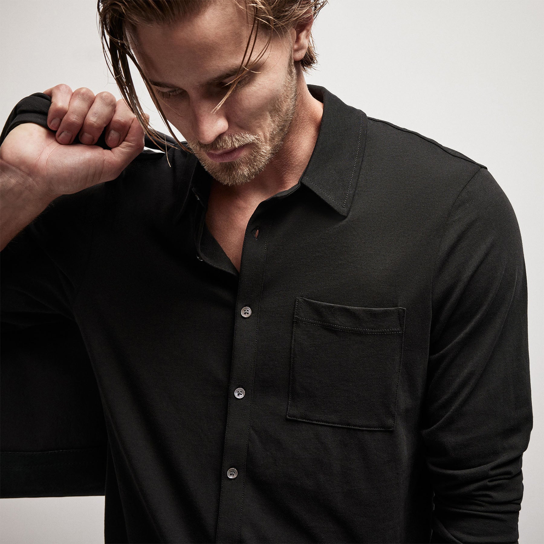 Clean Finish Jersey Shirt for Men - Soft & Comfortable Black T-Shirt - Perfect for Casual Wear, Gym & Everyday Outfits