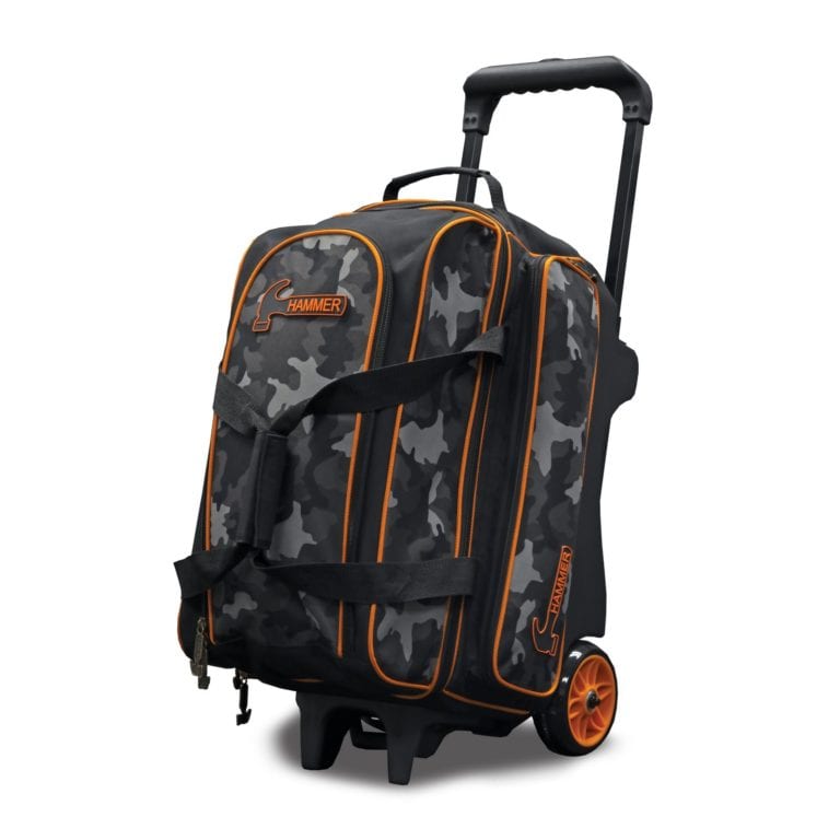 Premium Deluxe Camo 2 Ball Double Roller Bowling Bag - Heavy Duty Bowling Equipment for League & Tournament Players - Perfect for Bowling Alley & Travel Use