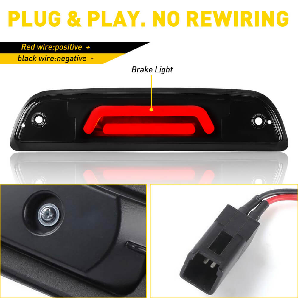 Smoke Shell LED Third Brake Light for 1995-2017 Toyota Tacoma - No Cargo Light - High Visibility Safety Upgrade for Night Driving & Off-Road Adventures