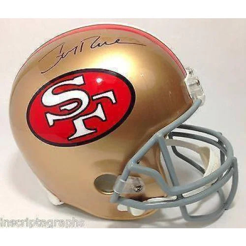 Authentic Jerry Rice Signed San Francisco 49ers Football Helmet with JSA COA - Rare NFL Collectible for Fans, Display & Memorabilia Collection
