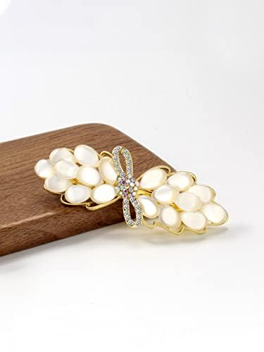 Kairangi Opal Stone French Barrette Hair Clips for Women & Girls - Elegant Hair Accessories for Women, Perfect for Weddings, Parties & Everyday Use - Great Gift Idea for Women & Girls
