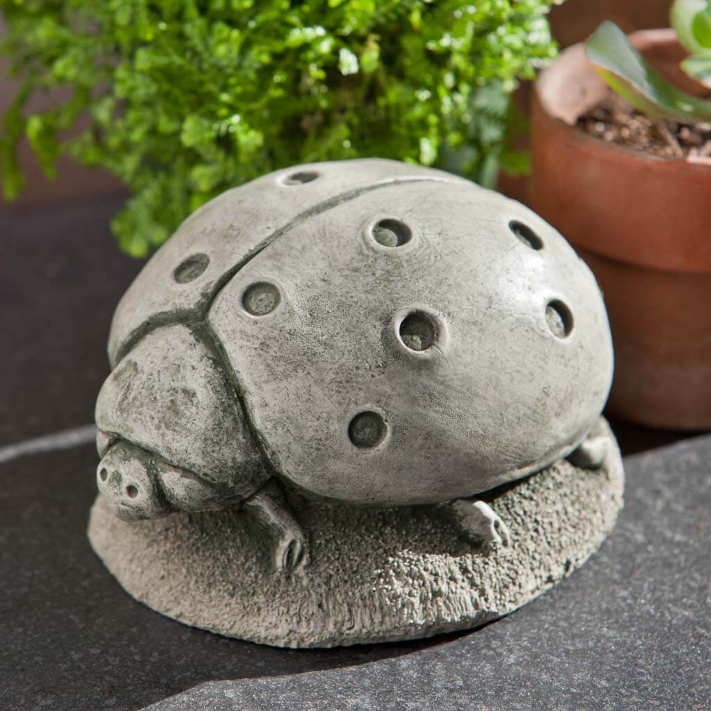 Campania International Ladybug Garden Statue - Outdoor Decor for Garden, Patio & Lawn - Handcrafted Resin Ladybug Sculpture for Home & Yard Decoration