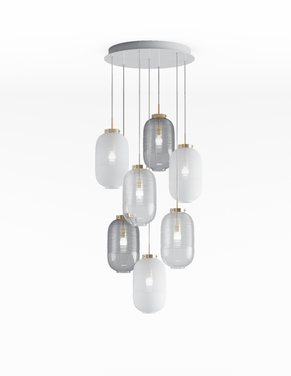 7-Piece Chandelier Lantern Set - Elegant Crystal Ceiling Light Fixture for Dining Room, Bedroom, or Living Room Decor
