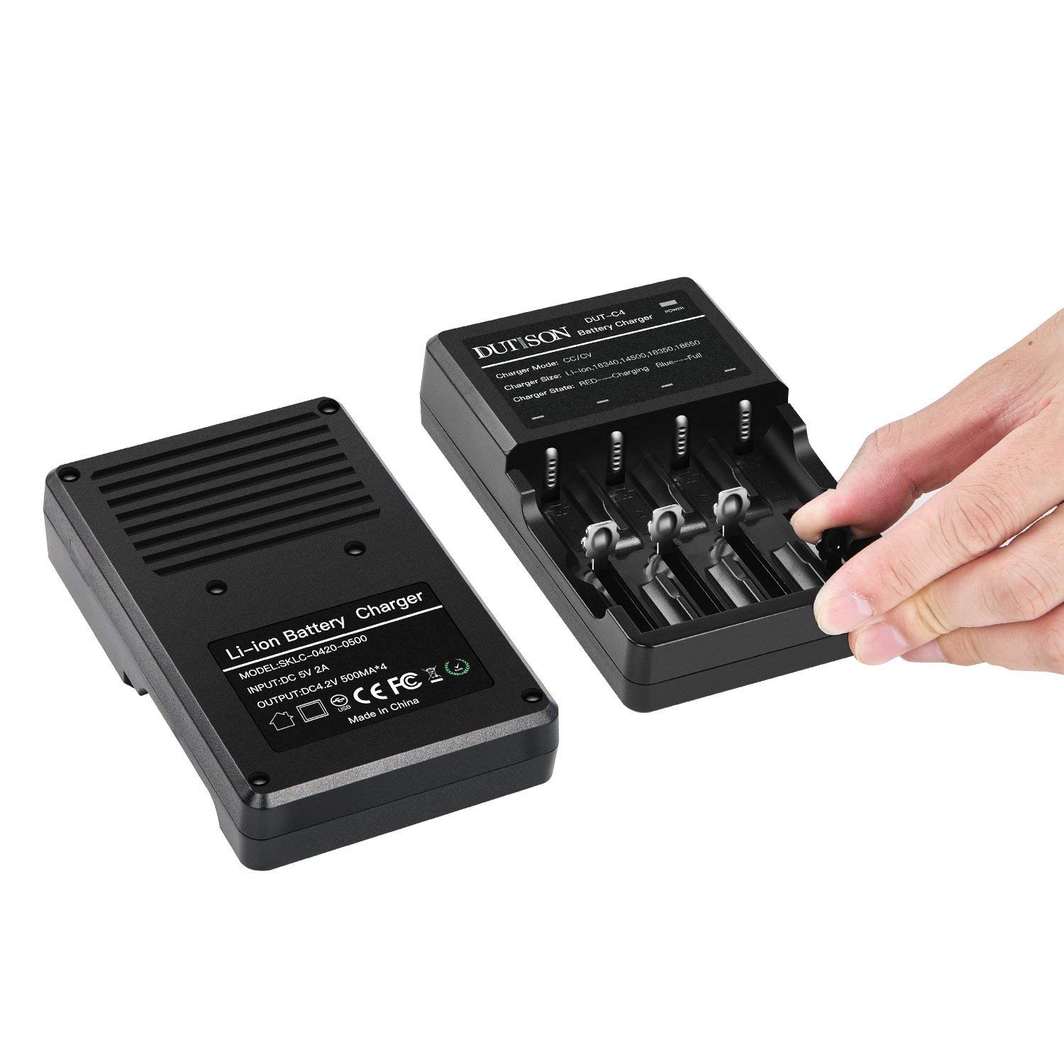 Universal 2-Bay Smart Fast Charger for 3.7V Lithium Batteries - 26650, 18650, 14500 Rechargeable Battery Charger (Batteries Not Included) - Perfect for Vape Mods, Flashlights, and Electronic Devices