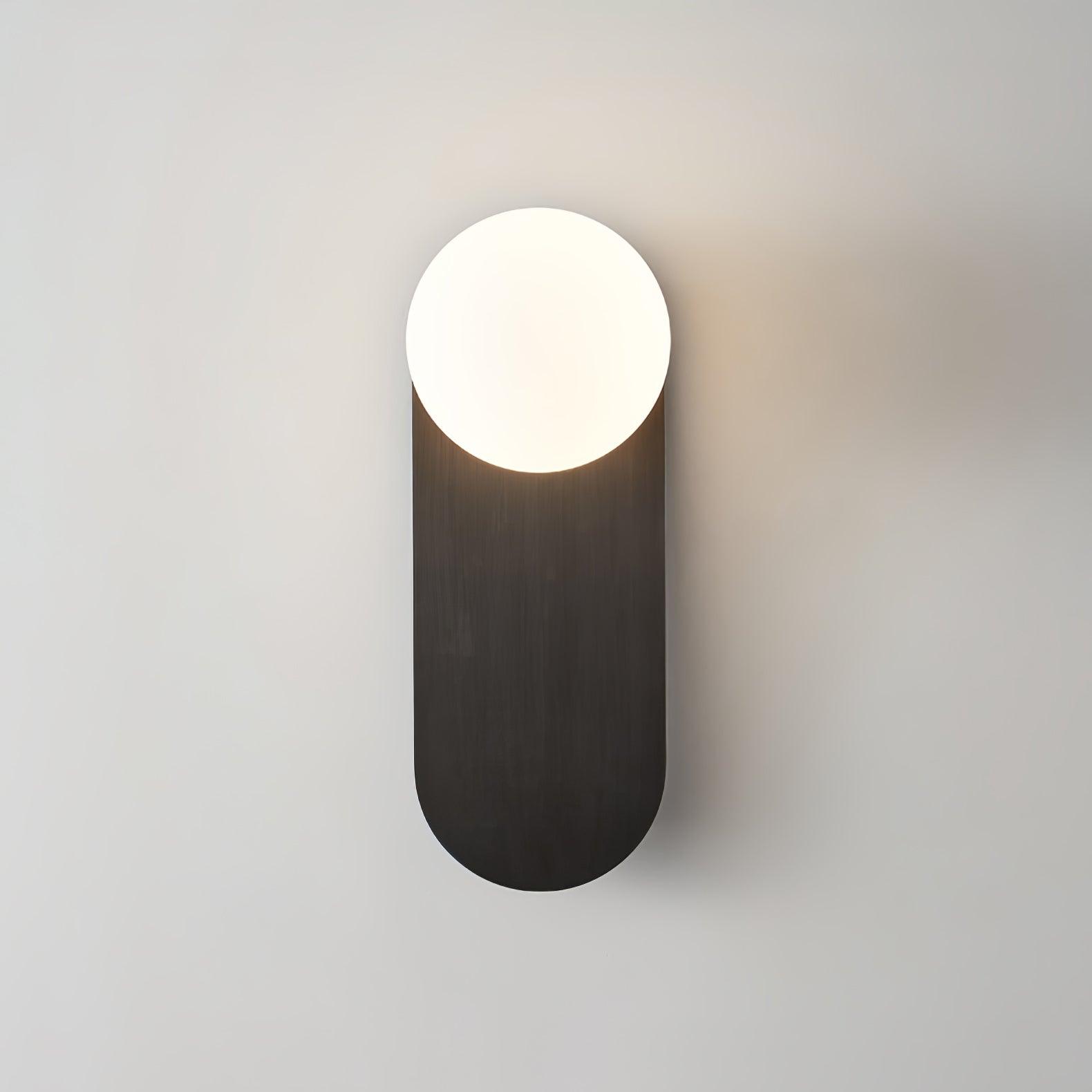 Modern Flat Base Globe Wall Sconce Light Fixture - Vintage Industrial Style Glass Shade for Bedroom, Living Room, Hallway & Entryway Lighting