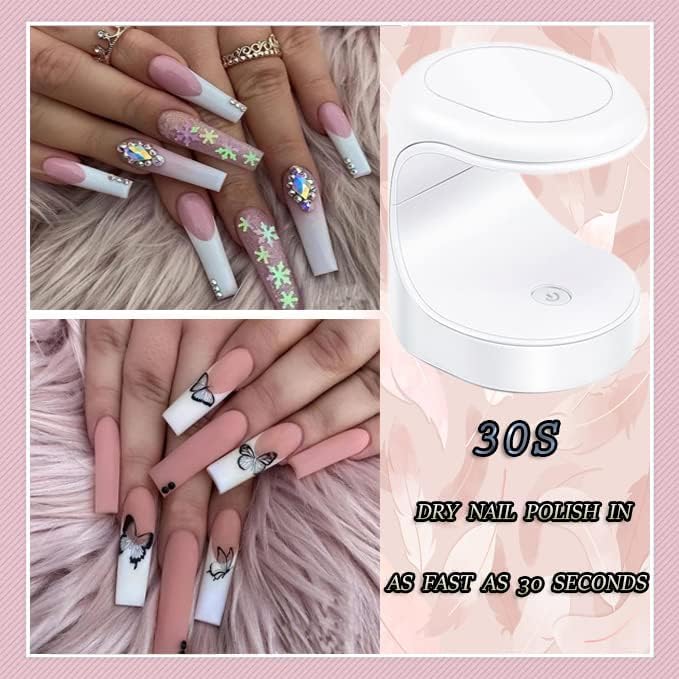 HESHIV Mini UV LED Nail Lamp - Professional Portable Gel Nail Dryer for Home & Salon Use | Fast Curing Light for DIY Nail Art, Manicure & Pedicure | Perfect for Gel Polish, Acrylic Nails & Nail Extensions