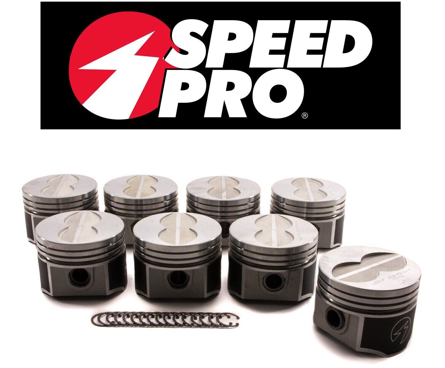 SPEED PRO Forged Coated Flat Top 4V 4BBL Pistons Set of 8 for Ford 390 V8 FE .030 - High Performance Engine Upgrade for Classic Car Restoration & Racing
