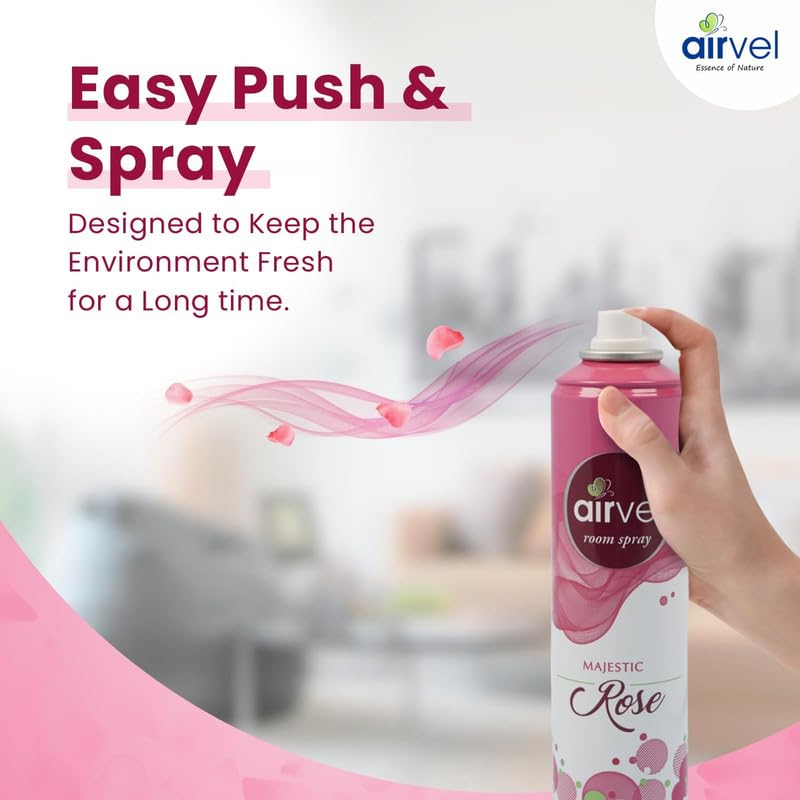 Airvel Aromatic Room & Car Freshener Spray - 217ml Natural Fragrance for Home, Office & Vehicle | Long-Lasting Air Freshener with Refreshing Scent | Perfect for Bedrooms, Bathrooms & Small Spaces