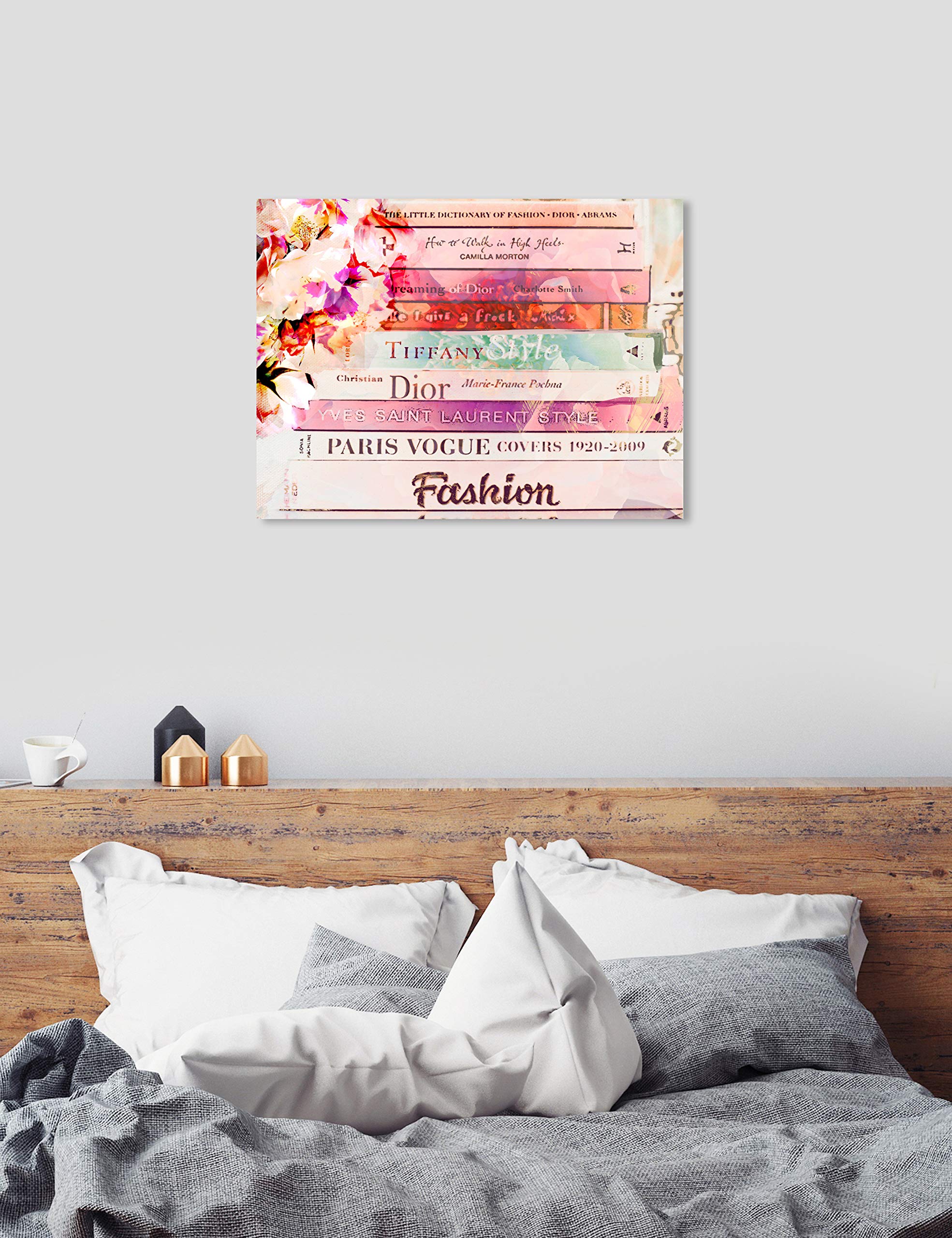 Romantica Spring Love Pink & Orange Fashion Glam Wall Art Canvas Print - 45