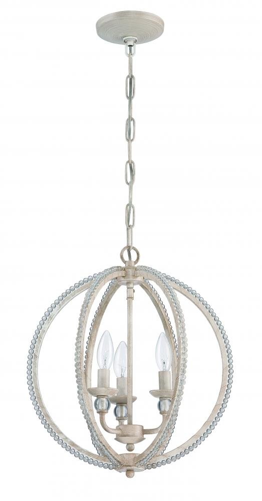 Craftmade 1043C-ATL 3-Light Mini Chandelier - Elegant Ceiling Light Fixture for Dining Room, Bedroom & Entryway Decor