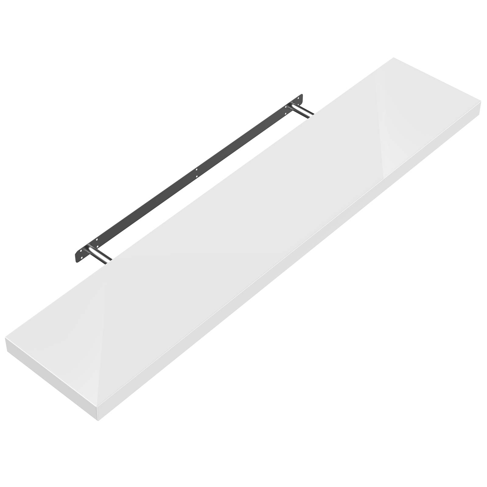 Casaria® 43-Inch Floating Wall Shelf - Black MDF Wood with Sturdy Mounting Brackets - Perfect for Living Room, Bedroom, or Office Storage & Display