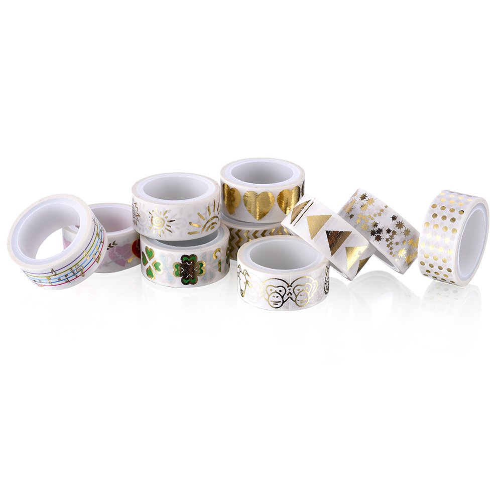 20 Rolls Gold Foil Washi Tape Set - Decorative Adhesive Tape for DIY Scrapbooking, Journaling, Gift Wrapping & Home Decor | Perfect for Crafts, Bullet Journals, Cards & Party Decorations