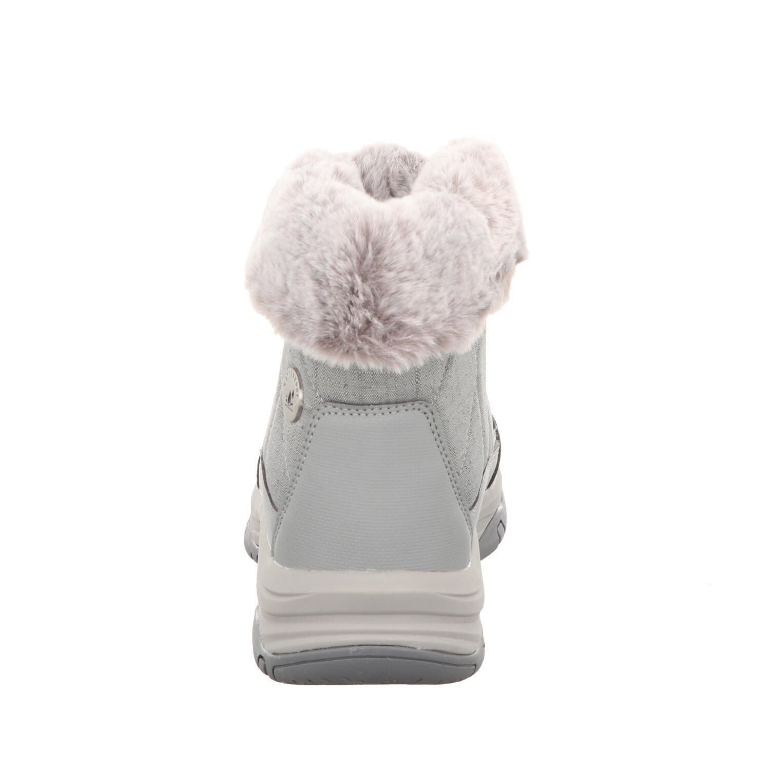 Skechers Women's Trego Winter Waterproof Ankle Boots with Fur Collar - Warm Grey Snow Boots for Cold Weather, Outdoor Walking & Winter Fashion