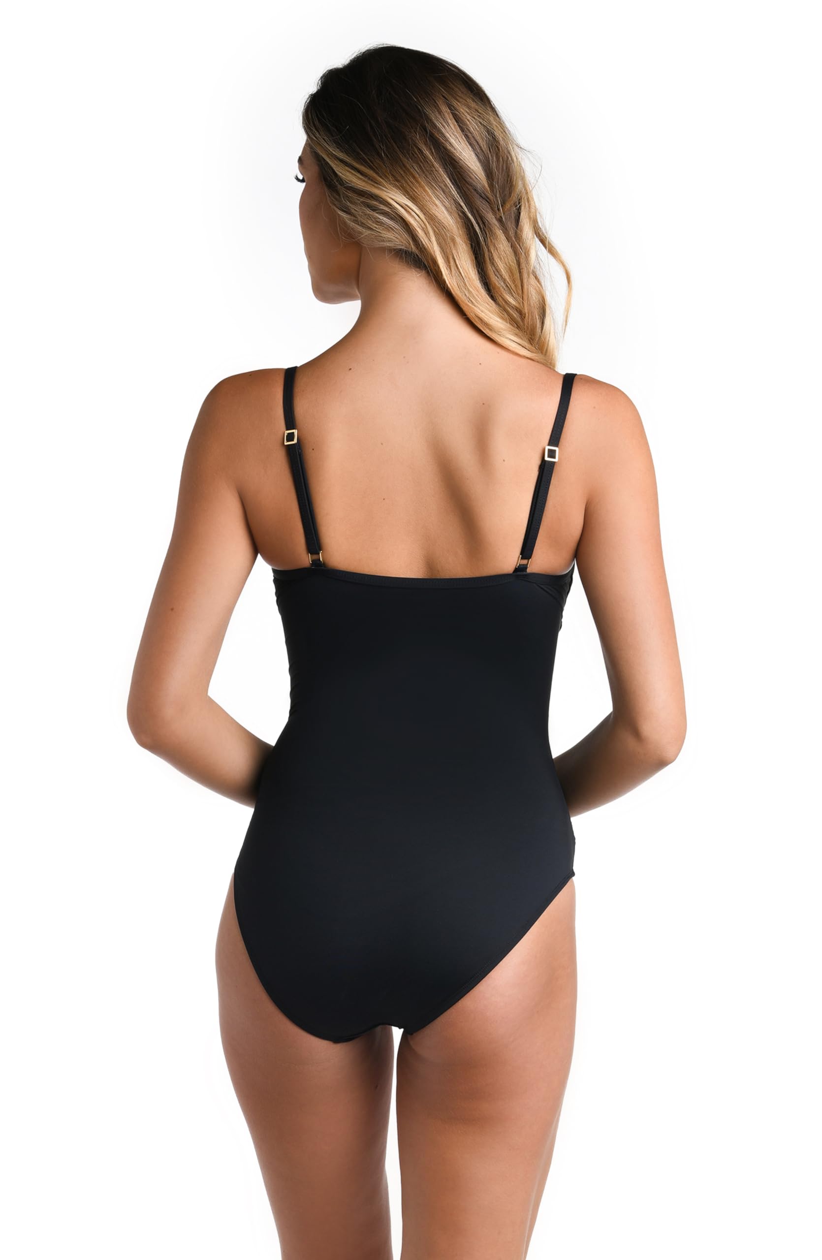 La Blanca Women's Standard Island Goddess Draped Lingerie One Piece Swimsuit - Sexy Beachwear for Pool, Vacation & Summer Getaways