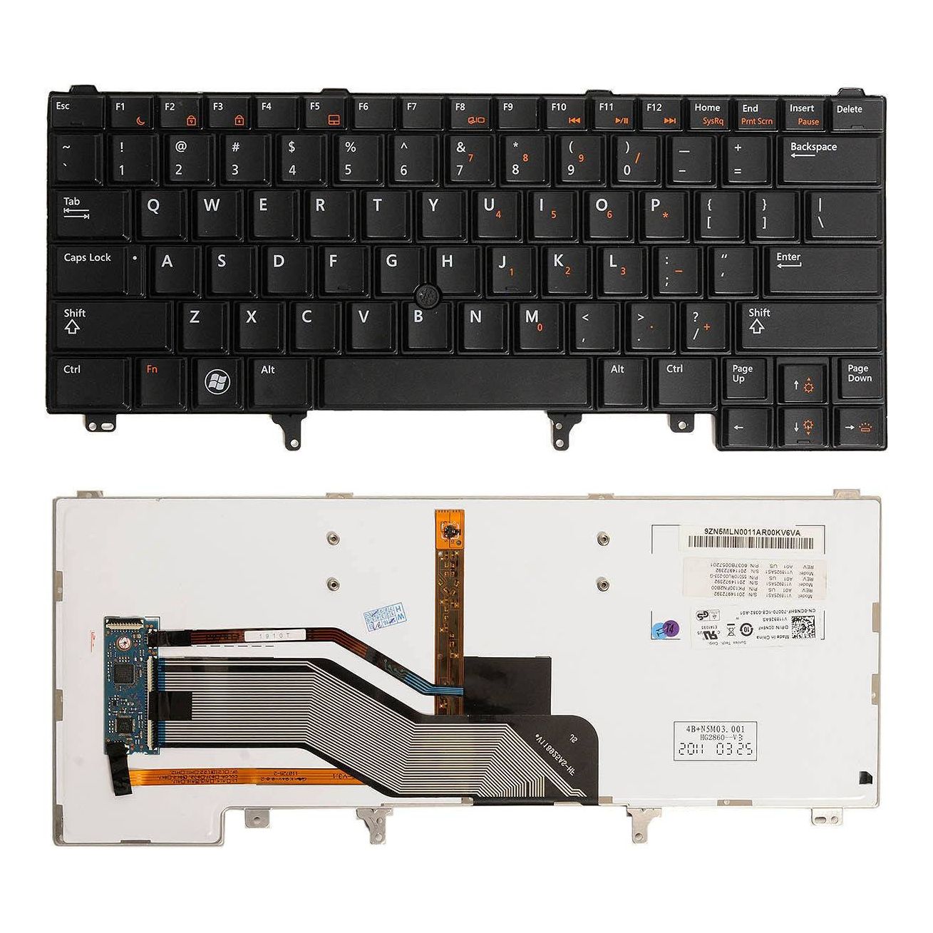 Dell Latitude E5420 E6220 E6230 E6320 E6330 E6420 E6430 E6440 Backlit Keyboard with Touchpad - Compatible with 4CTXW 04CTXW 0CN5HF CN5HF Models - Perfect for Business Laptops & Office Work