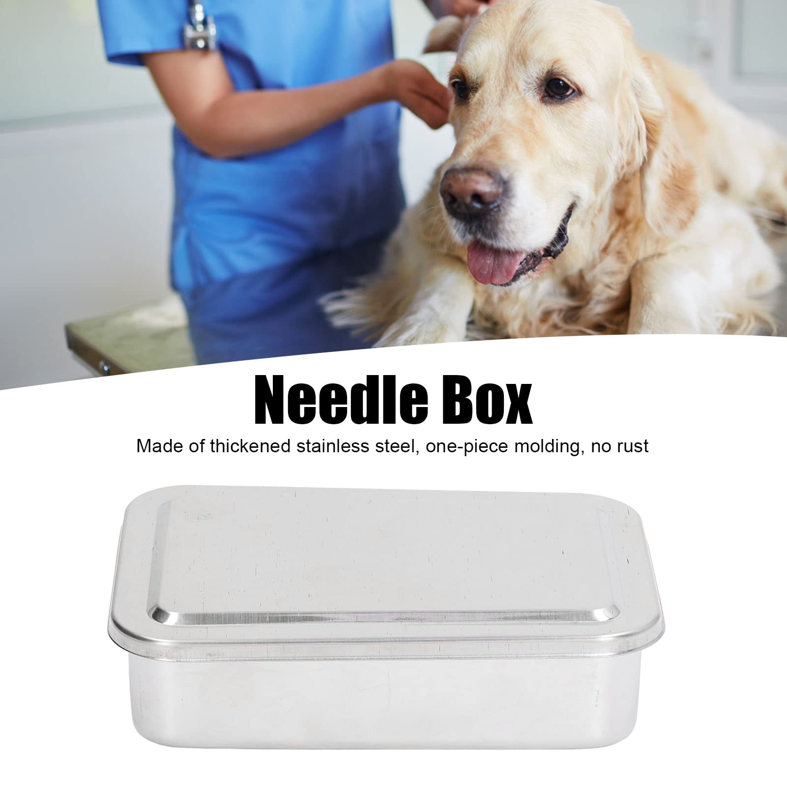 Premium Stainless Steel Needle Storage Box - Veterinary Needle Organizer & Acupuncture Needle Holder - Durable Medical Equipment for Cooking, Tattoo & Veterinary Use