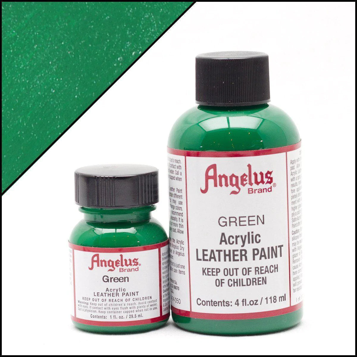 Angelus Green Leather Paint 1oz - Premium Leather Dye for Shoes, Bags & Accessories - Perfect for DIY Leather Repair & Customization