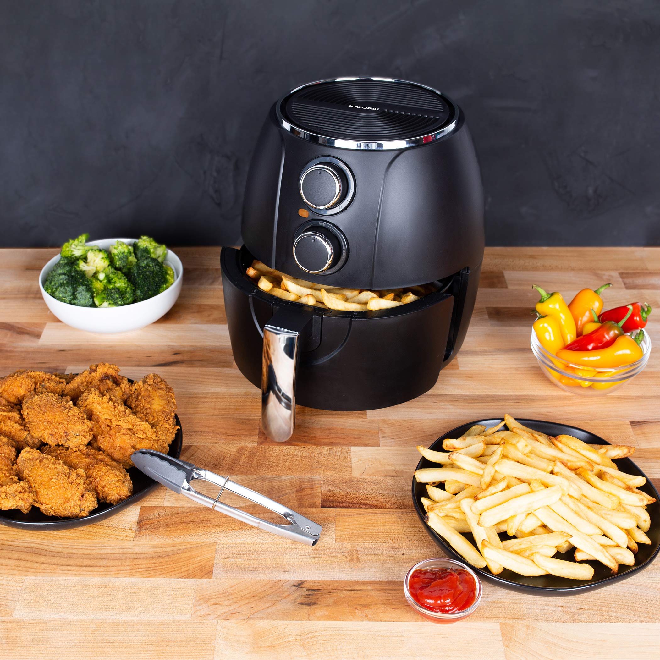 Kalorik 3.2 Quart Digital Air Fryer Oven - Healthy Oil Free Cooking, Black - Perfect for Frying, Baking, Roasting & Reheating Food Fast