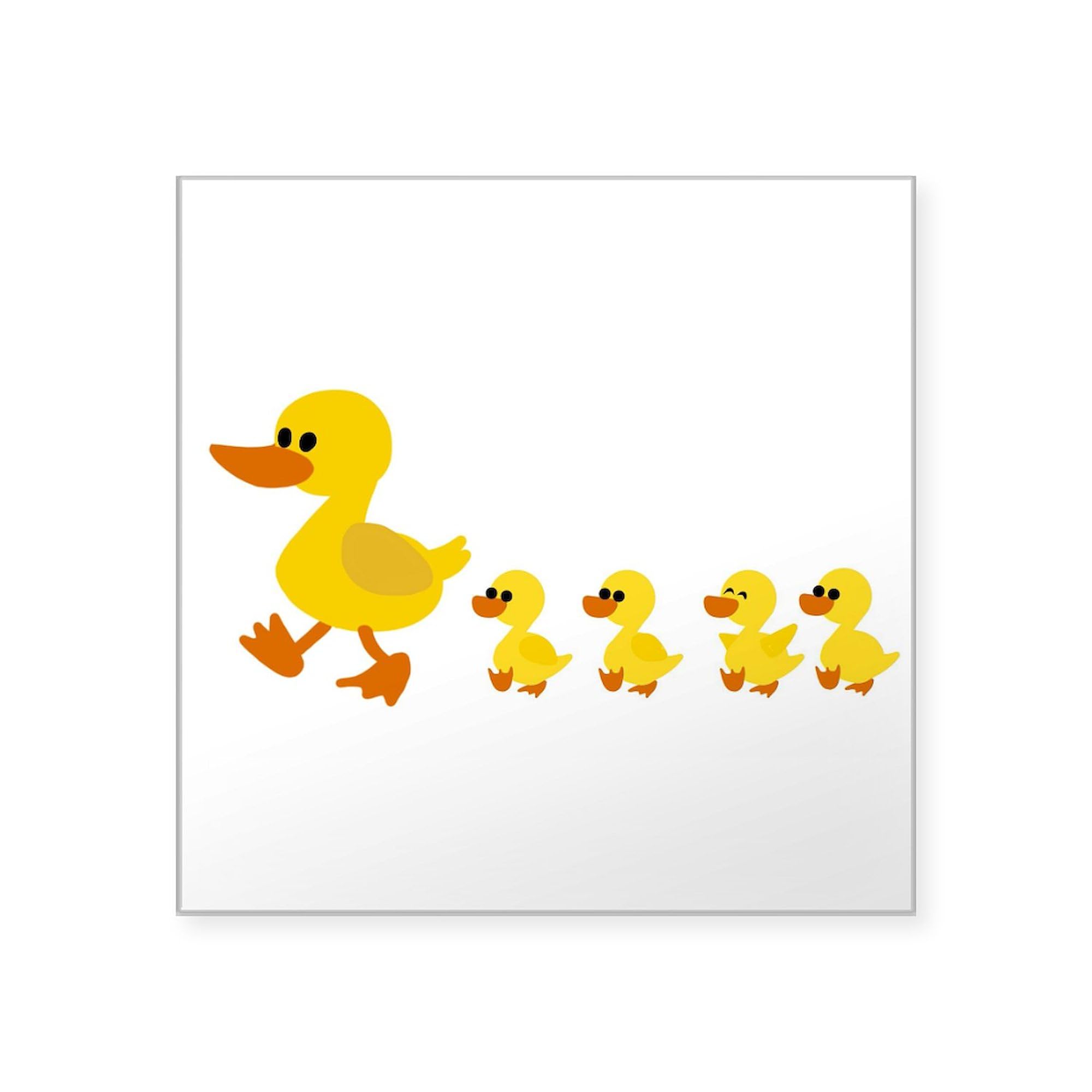 Baby Duck Family Sticker - Waterproof Square Bumper Decal for Cars, Laptops & Windows - Cute Duckling Design for Nursery, Kids Room & Outdoor Use