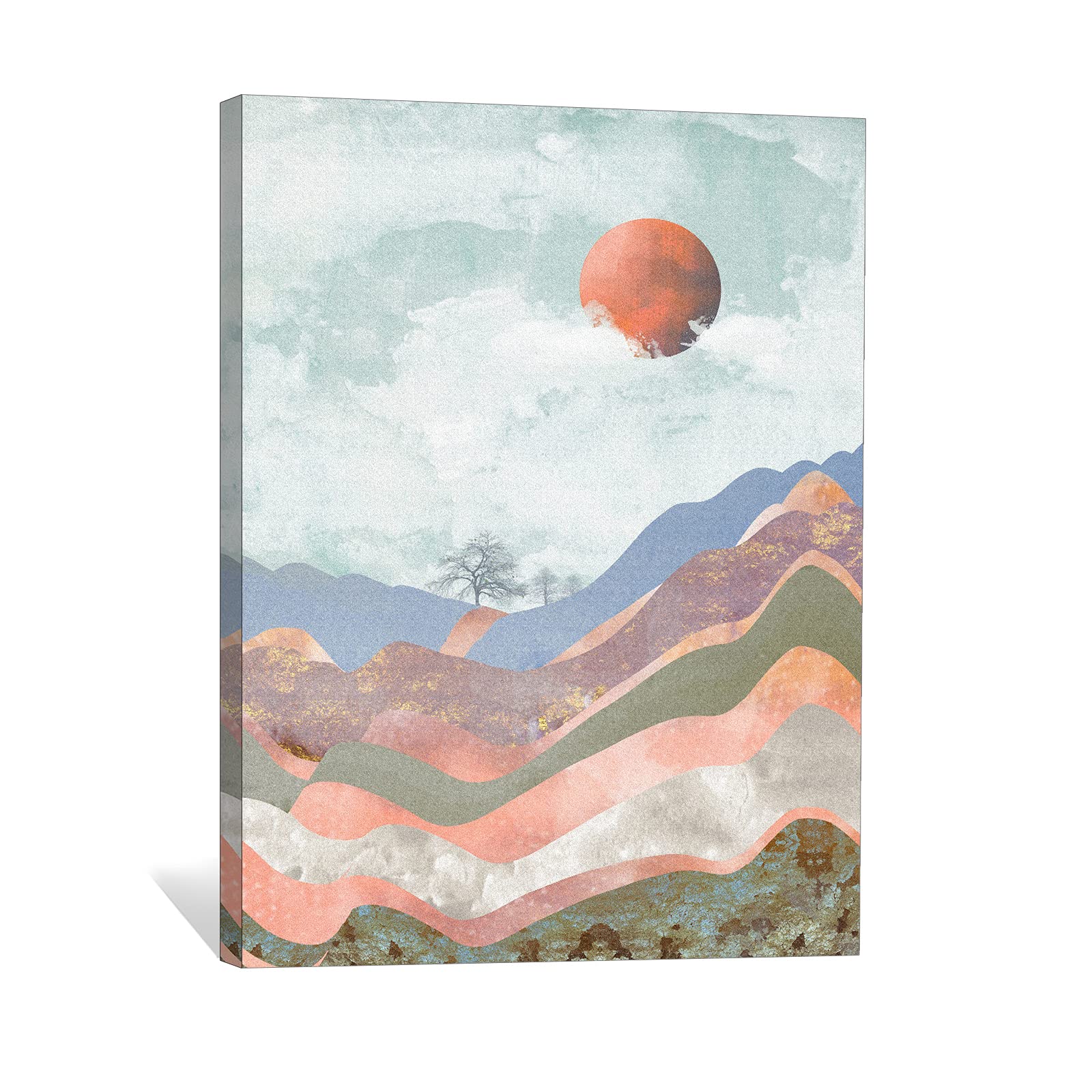TIMUBA Abstract Wall Art Painting - Desert Mountain Canvas Print for Bedroom & Living Room Decor - Large 28x40 Inch Scandinavian Home Wall Decor - Perfect for Modern Housewarming Gifts & Apartment Wall Decoration