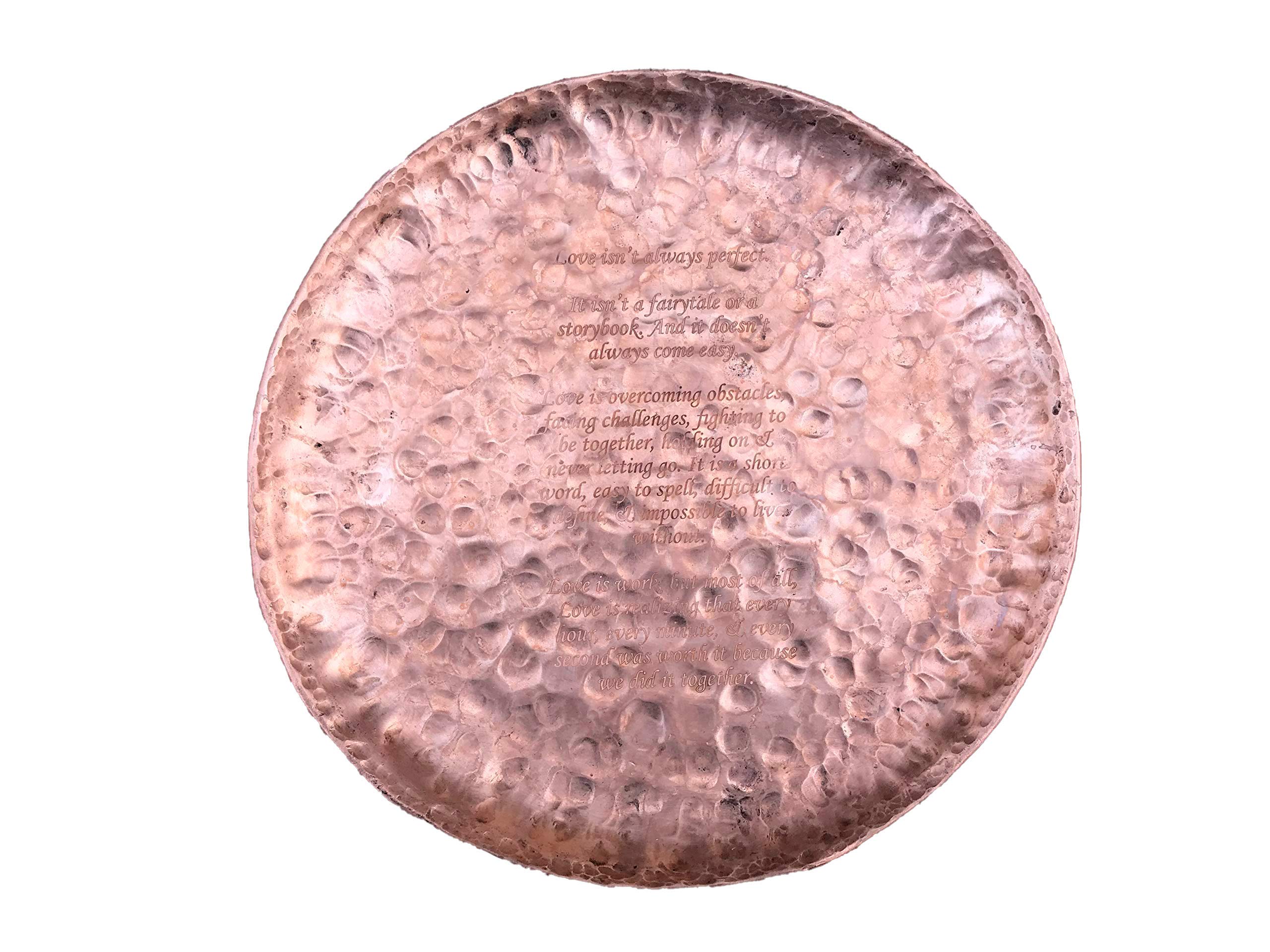 Personalized Engraved Copper Tray - Custom Copper Plate & Bowl Set for Anniversary Gifts, Housewarming, Wedding Present - Elegant Home Decor for Dining Table, Wall Display & Special Occasions
