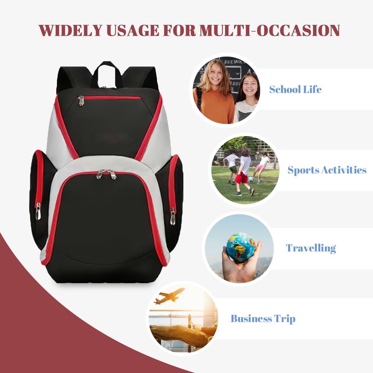 Custom Basketball Backpack for Boys - Gym & Travel Sports Bag