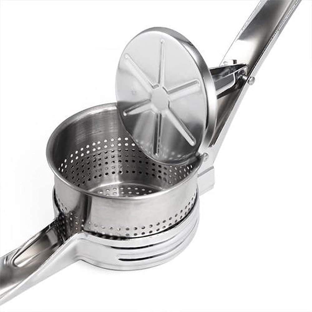 Premium Stainless Steel Potato Ricer & Masher - Heavy Duty Food Press for Vegetables, Fruits & Purees - Multi-Functional Kitchen Utensil (Gift Pack) - Perfect for Making Baby Food, Mashed Potatoes & Juicing