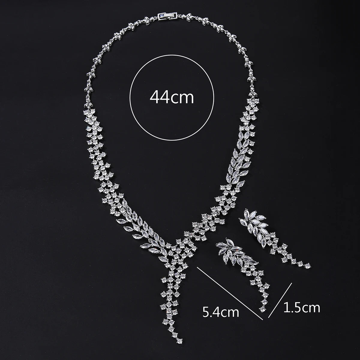 Luxury Bridal Jewelry Set - Elegant Cubic Zirconia Wedding Necklace & Earrings Set for Women - Perfect for Weddings, Parties, and Special Occasions