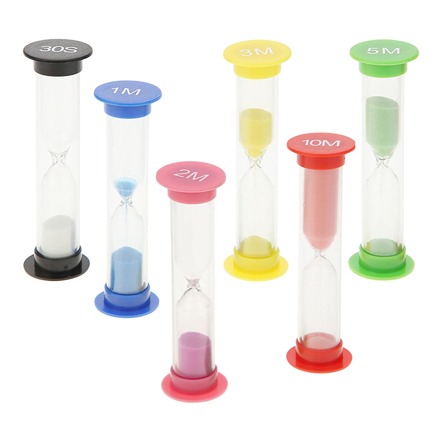 6Pcs Colorful Montessori Sand Timer Set - 6 Colors Hourglass for Kids Classroom Games, Learning Toys & Home Decor | Perfect for Time Management, Sensory Play & Educational Activities