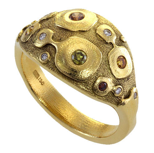 Alex Sepkus Lillies Dome Ring R 176DC - Elegant Floral Design 14K Gold Ring for Women, Perfect for Weddings, Anniversaries & Special Occasions